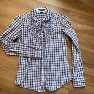 GAP Plaid Button Down Blouse